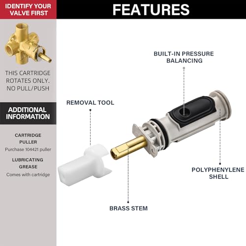 Shower Cartridge Kit Compatible with Moen 1222 Replacement - Image 4