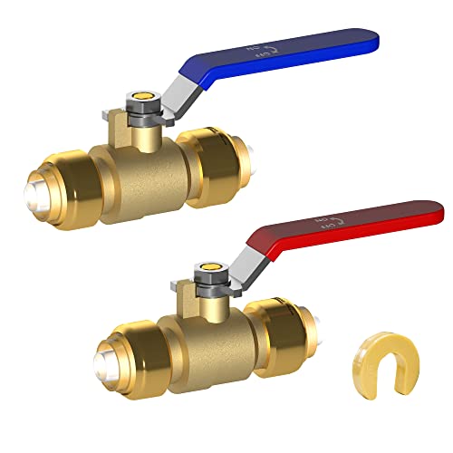 Hourleey 2 Pieces 1/2 Inch Push-Fit Full Port Ball Valve for Hot - Image 2