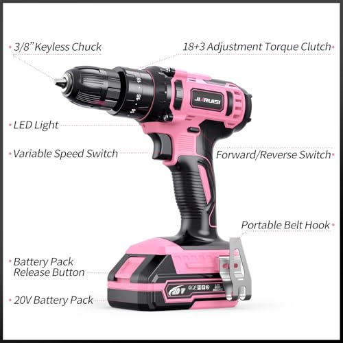 20V Cordless Drill, Electric Power Drill Set with Battery - Image 5