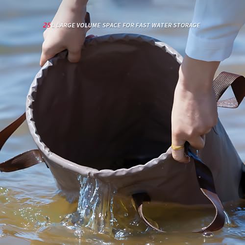 Outdoor Folding Bucket 2pcs, Portable Bucket with Valve - Image 4
