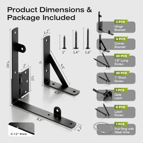 YQE 2 Sets Anti Sag Gate Kit for Wooden Fence, Heavy Duty - Image 3