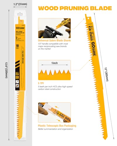 Wood Pruning Reciprocating Saw Blades, 12 Inch Pruning - Image 3