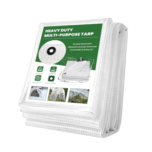 8x10FT Clear Mesh Tarp Heavy Duty Waterproof Ultrasonic Process - Image 2