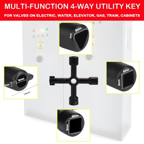 17" Water Meter Key & Water Shut-Off Tool with 4-Way Utility Key - Image 8