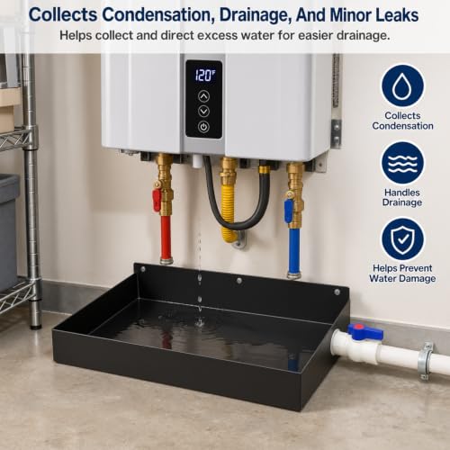Tankless Water Heater Drain Pan, 20 x 13 x 2.5 Inch - Image 4