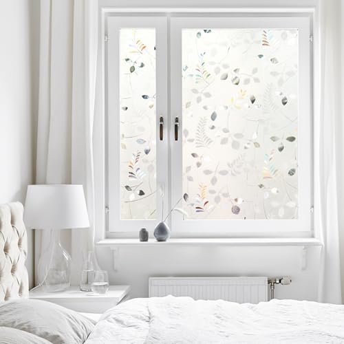 Frosted Glass Window Privacy Film,Mimosa Pattern,17.5″ x 78.7″ - Image 5