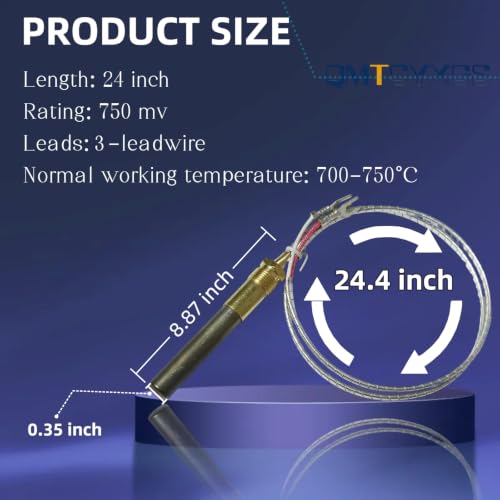 3-Pack Q313A Thermopile 750mv 24 Inch for Gas Fireplace Water - Image 3