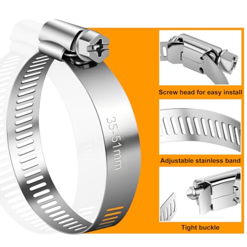 45PCS Stainless Steel Hose Clamps, 1/4 to 2 in (6-51mm) | Hand Tools - Image 4