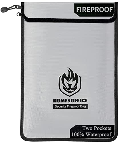2 Pockets Fireproof Document Bag (15"x11"), Protect Values - Image 2