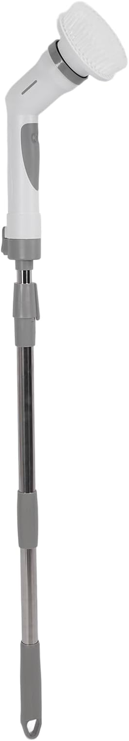 Electric Spin Scrubber, Cordless Bathroom Scrubber Cleaning Brush Cleaner with Adjustable Extension Long Handle, Battery Level Display, 3 Brush Head, 1 Sponge Head