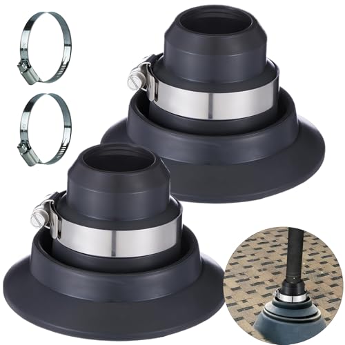2-Pack Roof Vent Pipe Repair Boot Kit, 1.5"-2" Universal Fit - Image 2