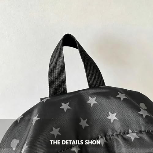 Travel Backpack for Women, Black Daypack with Star Pattern,25L - Image 6
