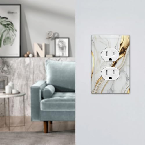 White Gold Grey Marble Outlet Covers Light Switch Cover | Home Repair - Image 8