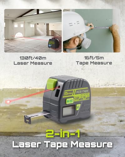 Laser Tape Measure 2-in-1, Inkerma 130Ft Laser Measurement - Image 3