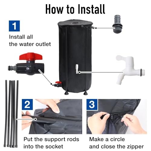 Japard 16 Inch Slim Rain Barrel Water Tank Collapsible - Image 8