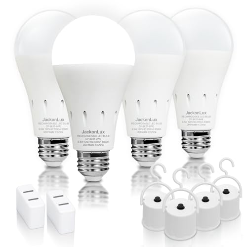 4 Pack Rechargeable Emergency Light Bulbs, Battery Operated Light - Image 2