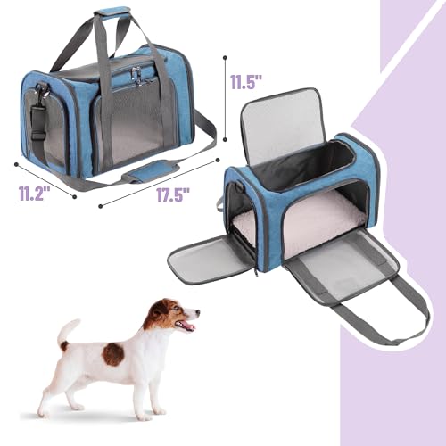 Mr. Pen- Pet Carrier, 17.5" x 11.2" x 11.5", Medium Size, Blue - Image 3