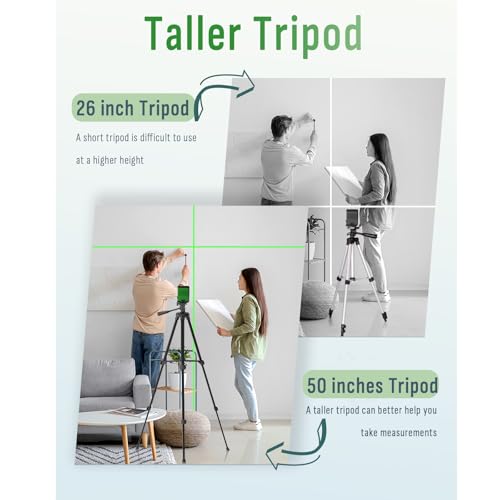 Laser Level with 50” Tripod, 360° Self Leveling Cross Line - Image 6