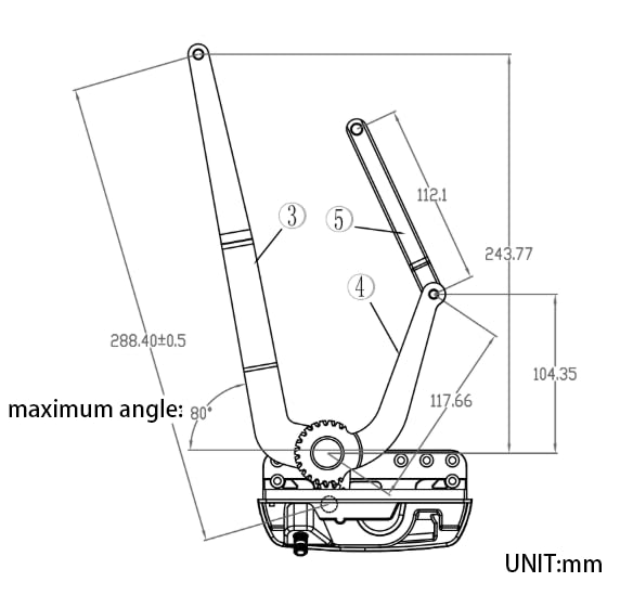 Dual Arm Casement Window Crank Operator Replacement Kit – - Image 3