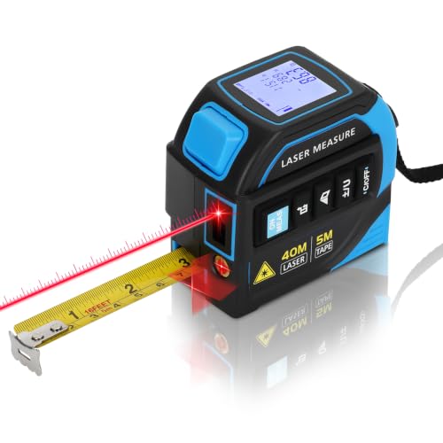 4-in-1 Laser Tape Measure, 130FT/40M Laser Distance & 16FT/5M - Image 2
