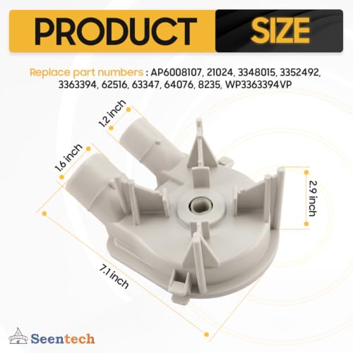 3363394 Washer Drain Pump by Seentech -Compatible with Whirlpool - Image 3