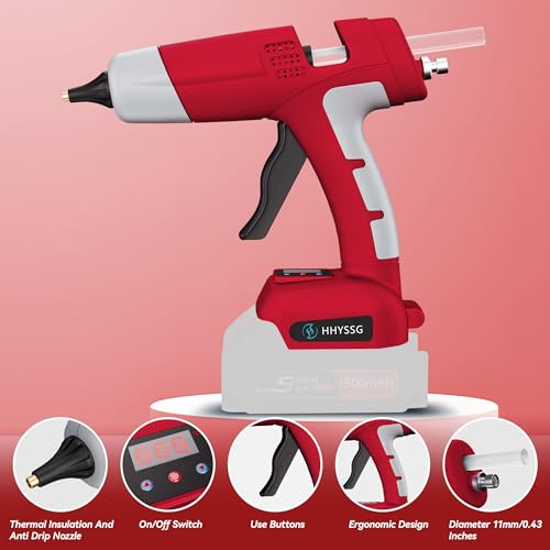 Cordless Hot Glue Gun Compatible with Milwaukee 18V Battery,100W - Image 4