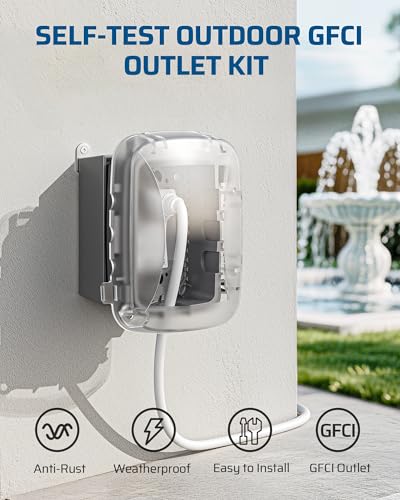 DEWENWILS 20A Outdoor Outlet Box, NEMA WR/TR 5-20R GFCI Outlet - Image 4