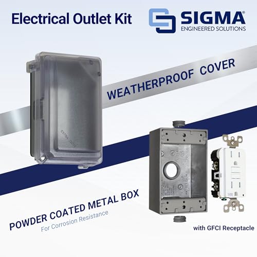 Sigma 16801 Weatherproof 1-Gang WIU GFCI Receptacle Kit, Clear - Image 6