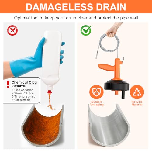 Drain Snake, Auto Feed Drain Auger with Drill Attachment - Image 7