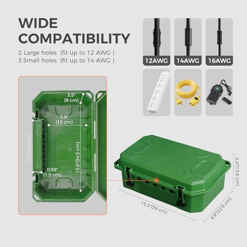 WELKIN Heavy-Duty Outdoor Electrical Box, 15.3 x 8.9 x 5.4 in - Image 4