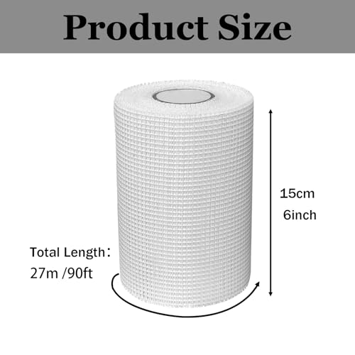 Drywall Mesh Tape, 6IN X 90FT 100% Fiberglass 8 Mesh Self - Image 3