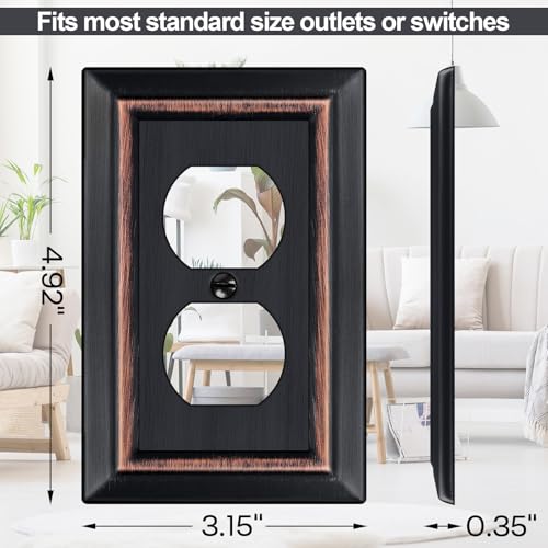 Metal Wall Plate for Electrical Outlets, Outlet Covers Wall Plate - Image 3