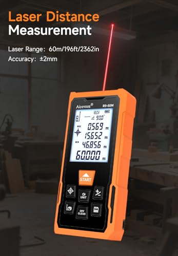 R9 Laser Measure 60m/196ft with Large Backlit Screen - Image 3