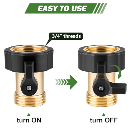 Garden Hose Shut Off Valve, 2 Pack Heavy Duty 3/4 Inch Solid - Image 4