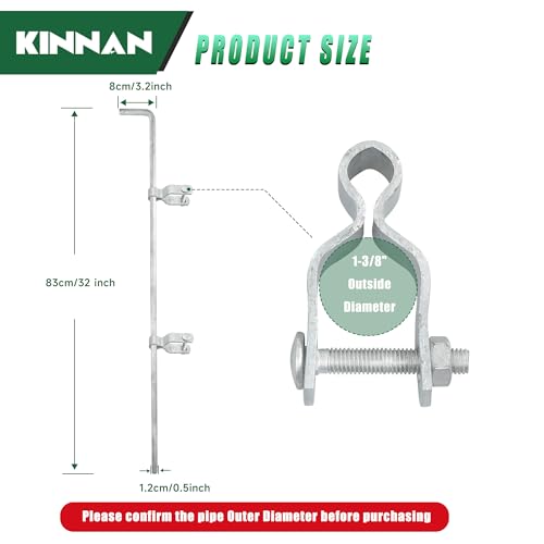 KINNAN 1-3/8" x 32" Gate Drop Rod Kit for Chain Link - Image 3