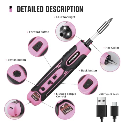 Rechargeable Cordless Electric Screwdriver Set, 28‑Piece Bit - Image 6