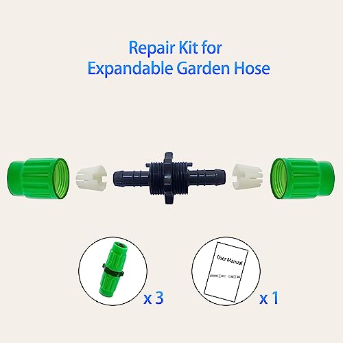 3 Sets Expandable Garden Hose Repair Kit with User Manual - Image 5