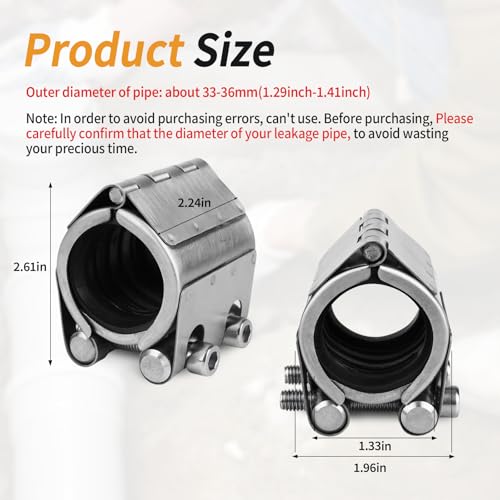 Pipe Repair Clamp Kit -1 Inch 33mm-36mm High Pressure | Hand Tools - Image 3