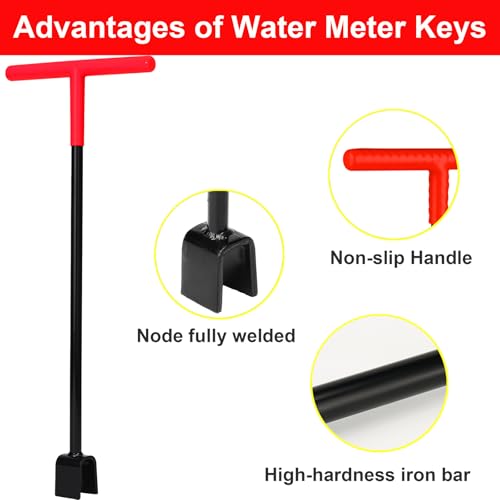 17" Water Meter Key & Water Shut-Off Tool with 4-Way Utility Key - Image 6