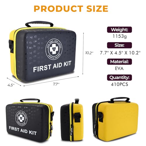 Emergency First Aid Kit 410 PCS – Hard Shell Dual-Color - Image 3