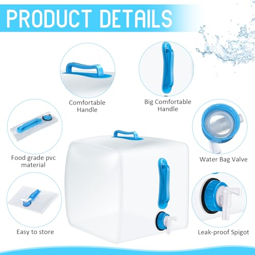 Reallnaive 5 Pcs 5.3 Gallon Collapsible Water Container - Image 4