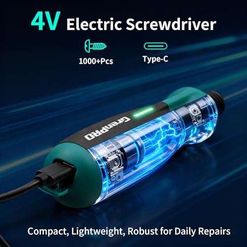4V Cordless Electric Screwdriver Set, 51 Magnetic Bits, LED Light - Image 5