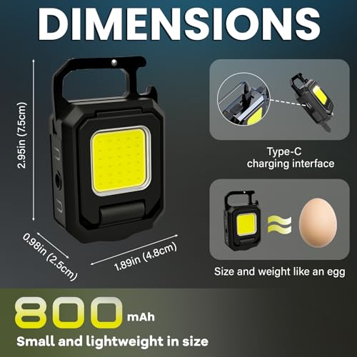 MAKDAK 2PC Cob Keychain Work Light EDC Rechargeable | Home Repair - Image 5