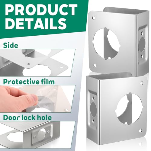2 Pcs Stainless Steel Lock and Door Reinforcement Plate - Image 5