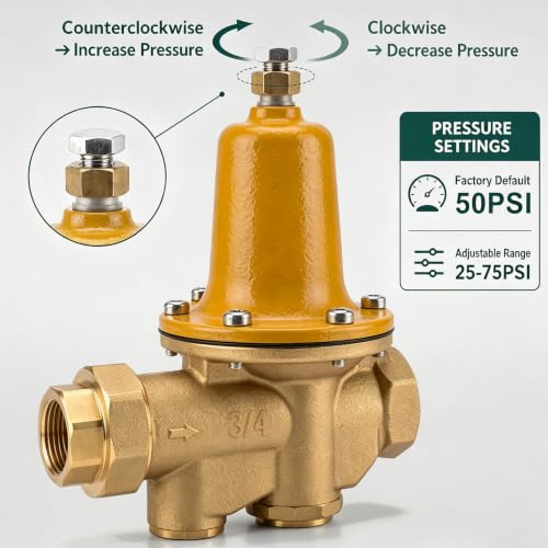 3/4" Pressure Reducing Valve LF25AUB‑Z3, Integrated Cast Copper - Image 4
