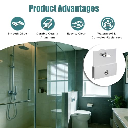 (4-Pack) M 6054 Frameless Shower Door Rollers Top Bracket - Image 6