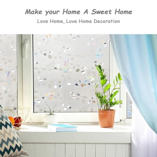 Frosted Glass Window Privacy Film,Mimosa Pattern,17.5″ x 78.7″ - Image 4