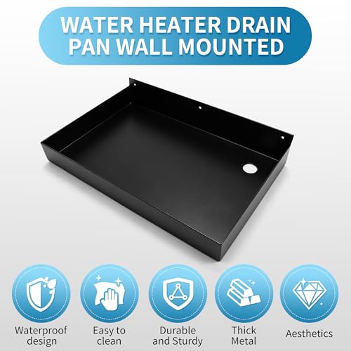 Water Heater Drain Pan, 20 x 13 x 2.5 Inch with Drain - Image 6