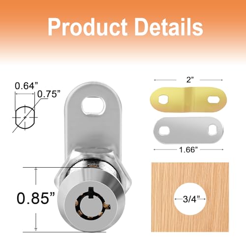 Cam Locks Keyed Alike 5/8" RV Storage Lock 4PCS RV | Home Organization - Image 4