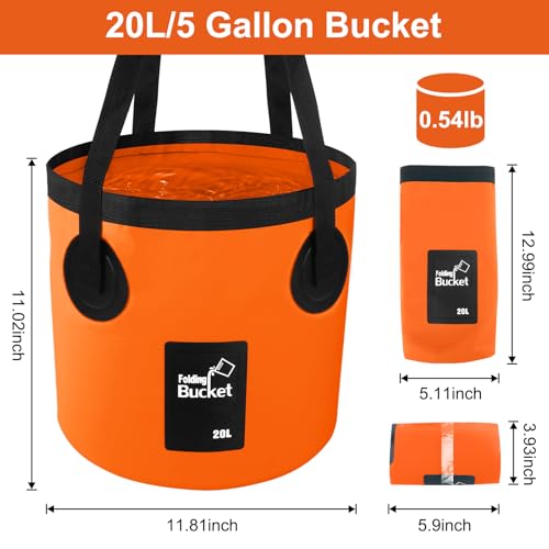 5 Gallon Bucket, Collapsible Bucket with Handle | Laundry & Clothing - Image 3